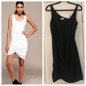 Black Helmut Lang dress with twist skirt detail